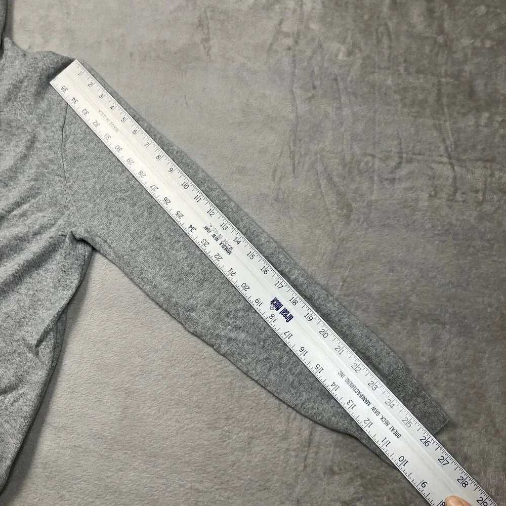 J Crew Cashmere Hoodie Mens L Gray Waffle Knit Minimalist Luxury Sweater BC474